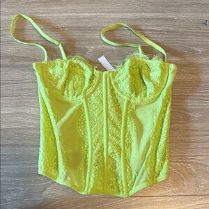 Urban Outfitters Lime Lace Bodysuit